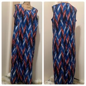 Roamans Maxi Dress 14W Multicolor Striped
